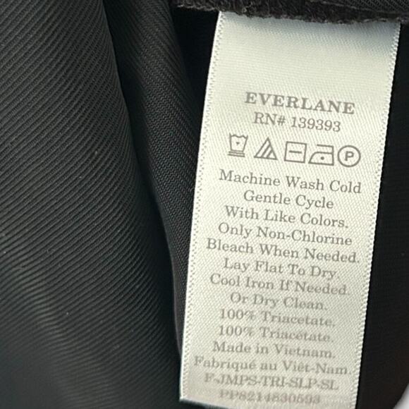 NWT! Everlane Japanese GoWeave Slip Jumpsuit Women's 16 Black Wrinkle Resistant - Picture 7 of 8